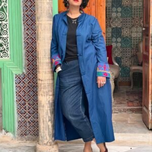 dengri brodé tazemmurt bleu longue