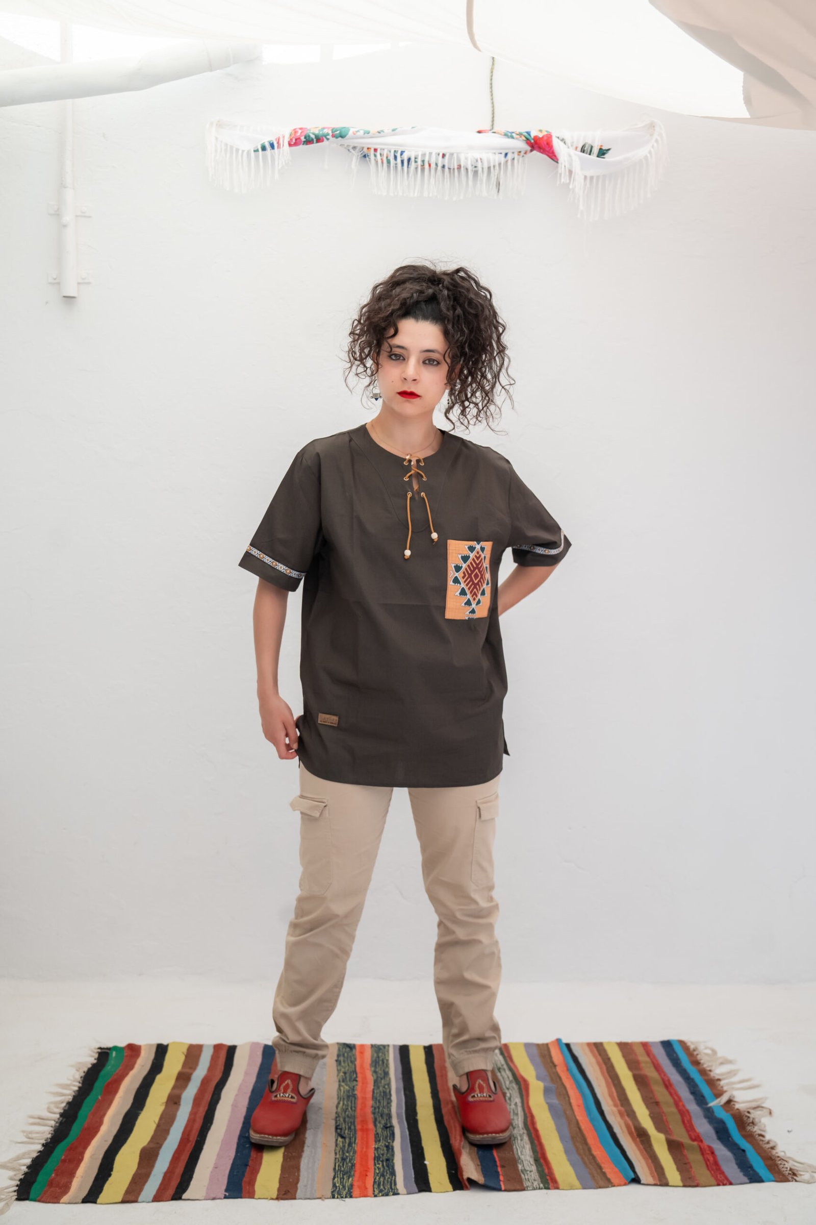 tunique coton vert militaire tunisienne tunique coton vert militaire tunisienne