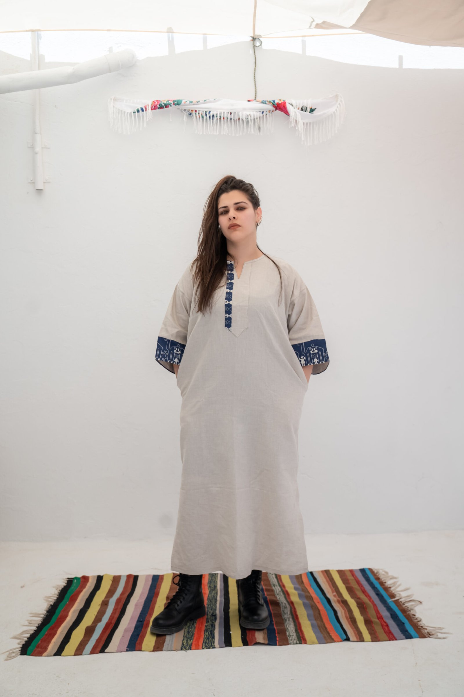 robe en lin beige tunisienne robe en lin beige tunisienne
